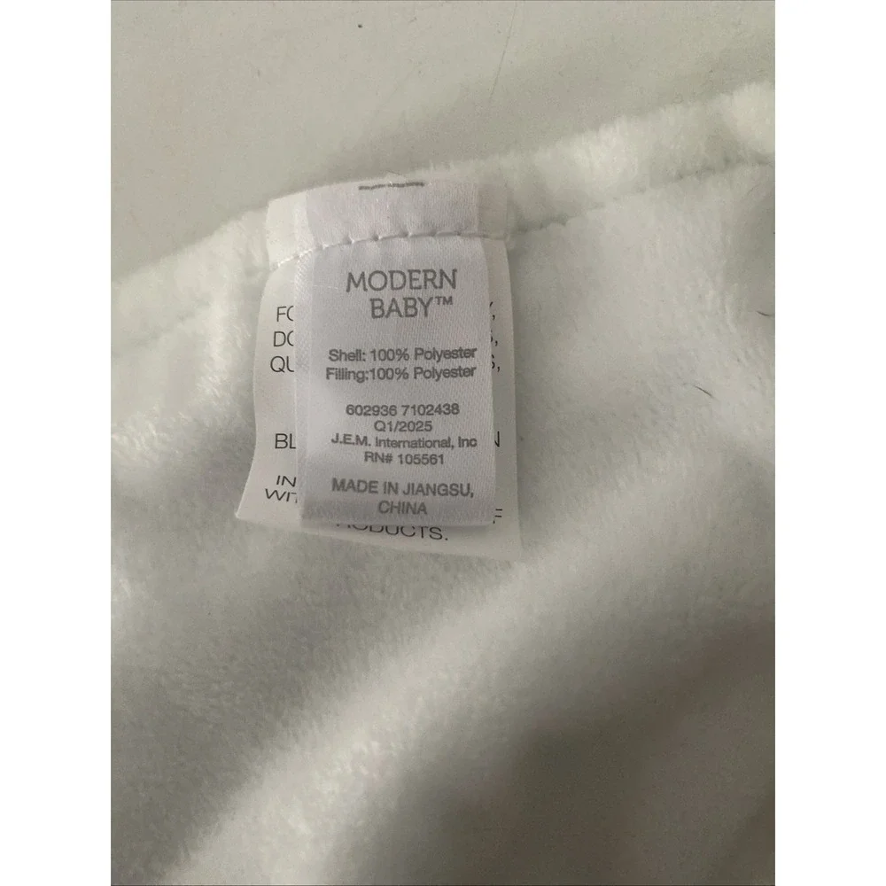 Modern Baby Snuggle Blankie Lovey Security Blanket Green White Bunny Teether